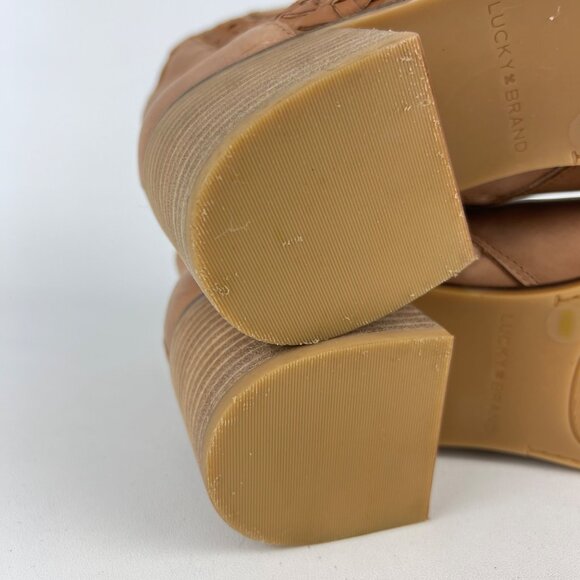 Lucky Brand Womens Cosmio Western Booties Brown Leather Block Heel size 9.5M - Picture 13 of 16